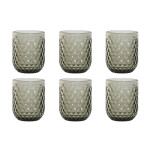 Set de Vasos Home ESPRIT Gris Cristal 240 ml (6 Unidades)