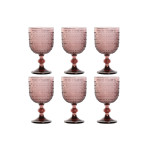 Set de Copas Home ESPRIT Rosa Cristal 325 ml (6 Unidades)