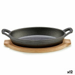 Cazuela para Servir Tapas Kinvara Marrón Gris Madera 22,5 x 4,5 x 12,5 cm 12,5 x 5 x 22,2 cm (12 Unidades)