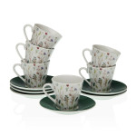 Juego de Tazas con Platos Versa Sansa Porcelana 5,8 x 6 x 5,8 cm Café (12 Piezas)