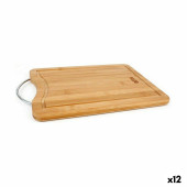 Tabla de cortar Quttin Marrón Plateado Metal Bambú 27 x 20 x 1,5 cm (12 Unidades)
