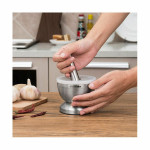 Mortero de cocina Quttin Acero Inoxidable Acero 9,8 x 8,2 cm Antideslizante (6 Unidades)