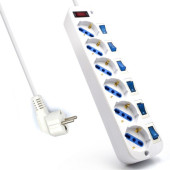 Regleta Enchufes 6 Tomas con Interruptor Ewent EW3932-3M 3500W (3 m)