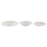 Set de Vajilla Home ESPRIT Blanco Verde Rosa Porcelana 18 Piezas 27 x 27 x 2 cm