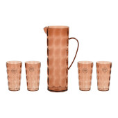 Set de jarra con vasos EDM 869702 Marrón Plástico reciclado 5 Piezas
