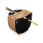 Cuenco Kinvara Negro Bambú Porcelana 24 x 10,7 x 13,3 cm Palillos asiatico/oriental (12 Unidades)