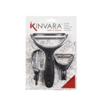 Set de Peladores Kinvara KT190129 Acero Inoxidable Polipropileno ABS Cabezales intercambiables 3 Piezas (24 Unidades)