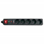 Regleta Enchufes 5 Tomas con Interruptor Riello THUNDER 5002 Negro