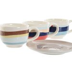 Juego de Tazas de Café Home ESPRIT Amarillo Azul Verde Lila Metal Dolomita 180 ml
