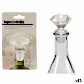 Tapón hermético para botella Kinvara 25013 Transparente 4,5 x 14,5 x 8,5 cm Diamante (12 Unidades)