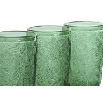 Set de Vasos Home ESPRIT Verde Cristal Con relieve 370 ml (6 Unidades)