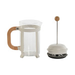 Cafetera de Émbolo Home ESPRIT Blanco Natural Acero Inoxidable 800 ml 15 x 10 x 22 cm