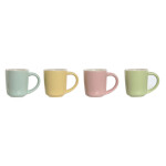 Juego de Tazas de Café Home ESPRIT Amarillo Azul Verde Rosa Porcelana 90 ml 4 Piezas