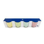 Juego de Tazas de Café Home ESPRIT Amarillo Azul Verde Rosa Porcelana 90 ml 4 Piezas