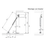 Compact Pistón Descendente Para Puerta De Madera. Con Soportes. Largo 244 M