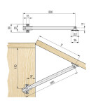 Bisagra Compas Mamut 200Mm Pta/Ascen. Soporta Max.5Kgs. Con Retencion.