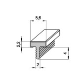 Perfil "T" Caleta 5,6Mm 3M. Plata Mate (10 uds.)