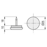 Quitarruido Con Punta Hierro Niquel 25Mm. (200 uds.)