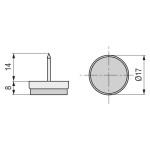 Quitarruido Fieltro Con Clavo Marron Diam.17Mm (200 uds.)