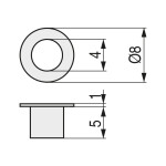 Casquillo Protector Agujero Puerta Cristal (100 uds.)