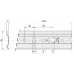 Placa Colgador Mueble Cocina H48 L2000 Galvanizado