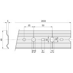 Placa Colgador Mueble Cocina H48 L2000 Galvanizado