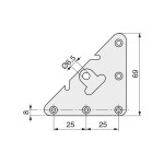 Escuadra Colgador 304/000. Acero. Galvanizado. 6 Taladros. Altura 69Mm (100 uds.)