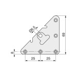 Escuadra Colgador 304/000. Acero. Galvanizado. 6 Taladros. Altura 69Mm (100 uds.)