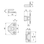Herrajes Keku En-C M+H Para Unión Paneles Plastico Negro. Para Encastrar.