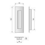 Tirador Uñero Para Puerta Corredera. 150X50. Inox304