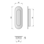 Tirador Uñero Puerta Corredera 120X40 Inoxidable Inoxidable 304
