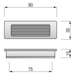 Tirador Embutir Zmk Casto Rect 90X30 Antica Firenze P/Posicion Horizontal/Vertical.