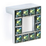 Tirador Zamak/Cristal Esmeralda C32 Cromo  Cristal Swarovski Verde Esmeralda