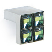 Tirador Zamak/Cristal Esmeralda C16 Cromo  Cristal Swarovski Verde Esmeralda