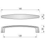 Tirador Plastico Kupla 128Mm Cromo Ral