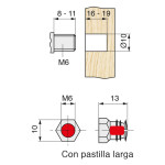 Tuerca Expansible Laton M6-13 C/Bola  Para Taladro Diametro 10Mm. (100 uds.)