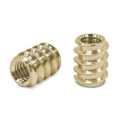 Tuerca Embutir Laton Rosca Madera D6-8 M4  Ideal Para Pomos Y Tiradores De Madera. (100 uds.)