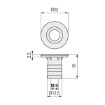 Tuerca Embutir Cabeza Blocante D22 M10 Zincado (100 uds.)