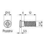 Tornillo Cazoleta D5,8-12 Cab.10 Zincado S/Punta (100 uds.)