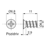 Tornillo Euro 6,3X11 Diam.cab.6,8Mm Zincado (100 uds.)