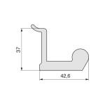 Soporte Colgador L60 H37 Plata Mate