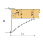 Soporte Est/Madera Espesor 25 L100 Plata Mate Cabeza Plana Con Pestaña De Sujeccion Superior.