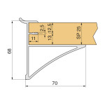 Soporte Est/Madera Espesor 25 L100 Plata Mate Cabeza Plana Con Pestaña De Sujeccion Superior.