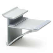 Soporte Estante Cristal Sp10 L50 Plata Mate Con Pestaña Superior De Sujeccion.