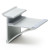 Soporte Estante Cristal Sp10 L50 Plata Mate Con Pestaña Superior De Sujeccion.