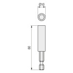 Portapuntas Magnetico Para Puntas 1/4" 60Mm Insercion Hexagonal 1/4