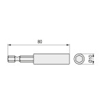 Adaptador Magnético Sds Plus Para Puntas 1/4 80Mm Insercion Sds Plus. Inoxidable