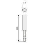 Portapuntas Magnetico Para Puntas 1/4 200Mm Sin Anillo Retencion.insercion 1/4.Inox
