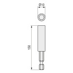 Portapuntas Magnetico Para Puntas 1/4 150Mm Sin Anillo Retencion.insercion 1/4.Inox