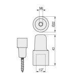 Llave Vaso 1/2 P/Esparrago Roscado M-6
